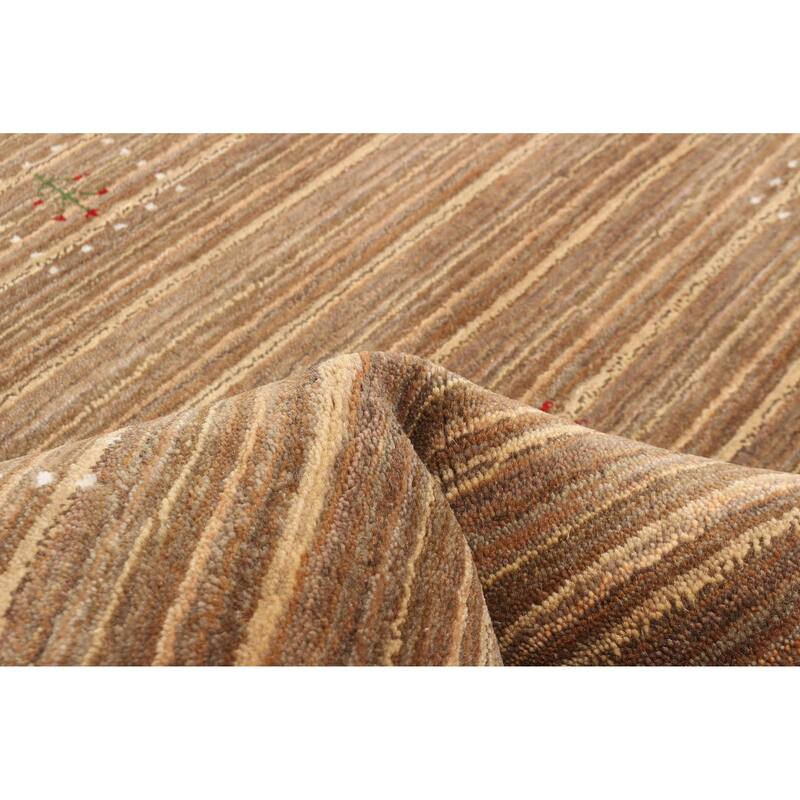 ECARPETGALLERY Hand Loomed Kashkuli Gabbeh Brown Wool Rug - 3'2 x 4'9