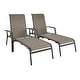 preview thumbnail 8 of 24, COSCO Outdoor Aluminum Chaise Lounge Chair (Set of 2) - N/A Dark Brown