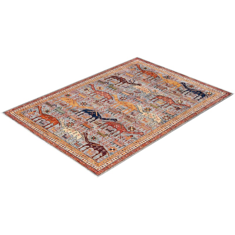 Serapi One-of-a-Kind Hand-Knotted Area Rug - Gray - 4' 2" x 5' 10"