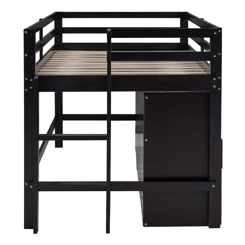 Kids Loft Bed with Storage Underneath - Twin