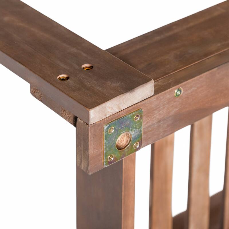 Patio Wooden Twin Size Porch Swing Daybed with 4 Hanging Ropes