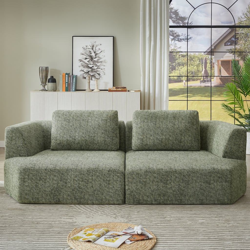 Roomfitters Oversized 3-Seater Sofa with Soft Chenille Upholstery, No Assembly Space-Saving Design for Living Room or Apartment