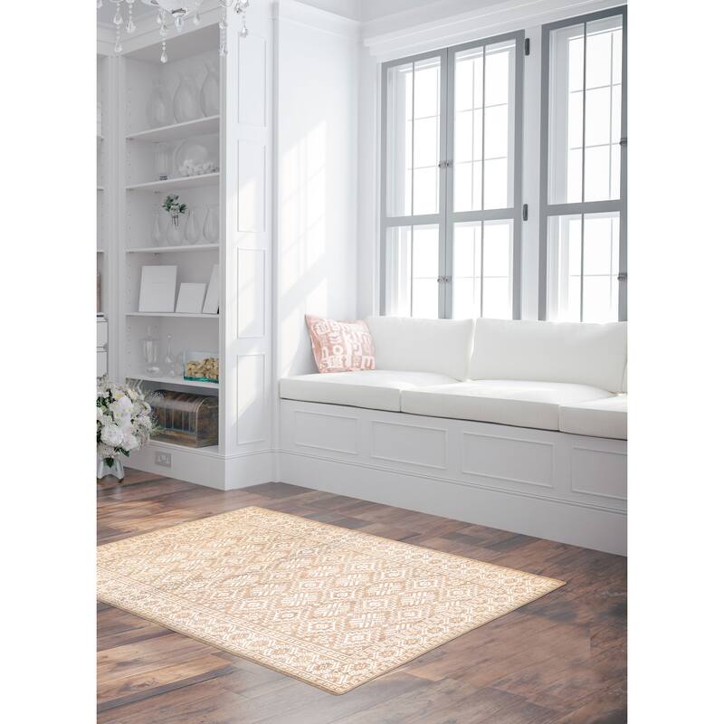 ECARPETGALLERY Hand-knotted Tangier Taupe Silk, Wool Rug - 5'3 x 7'5