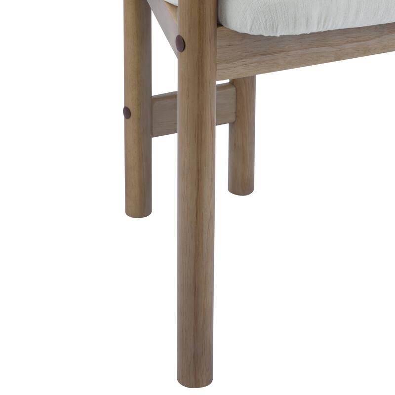 Dining Chairs Set of 2 Upholstered Arm Chairs, Rubber Wood Accent Chairs Fabric Seating, 300 LBS Weight Capacity