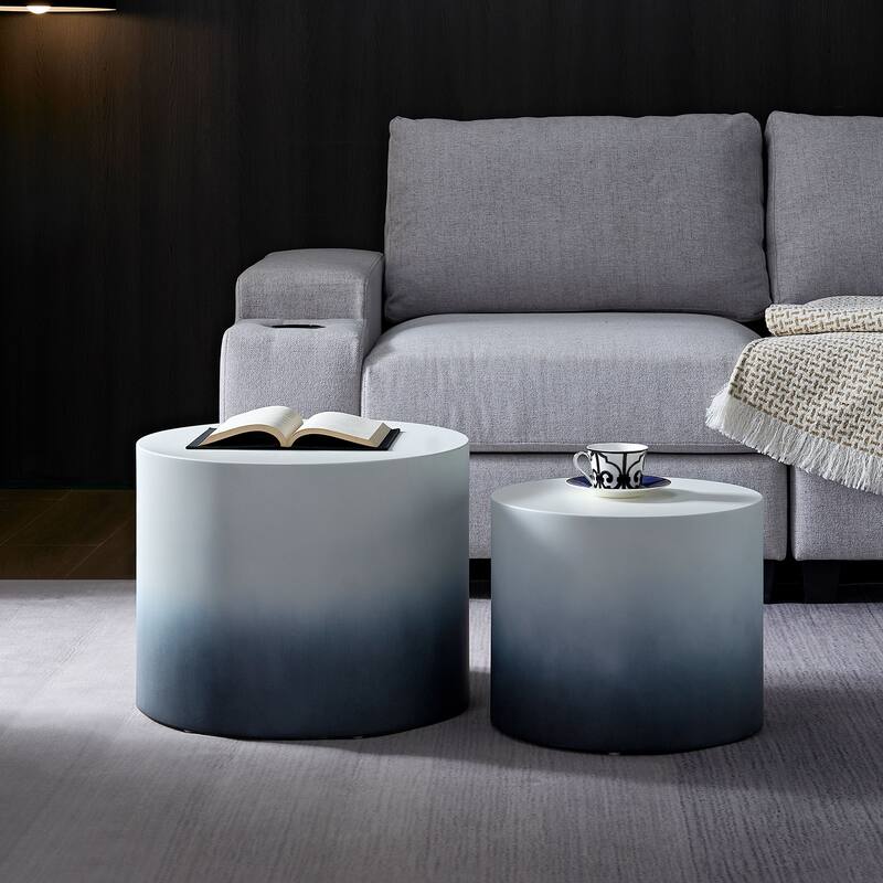 MDF with ash/oak/walnut veneer side table/coffee table/end table/nesting table set of 2 for living room,office