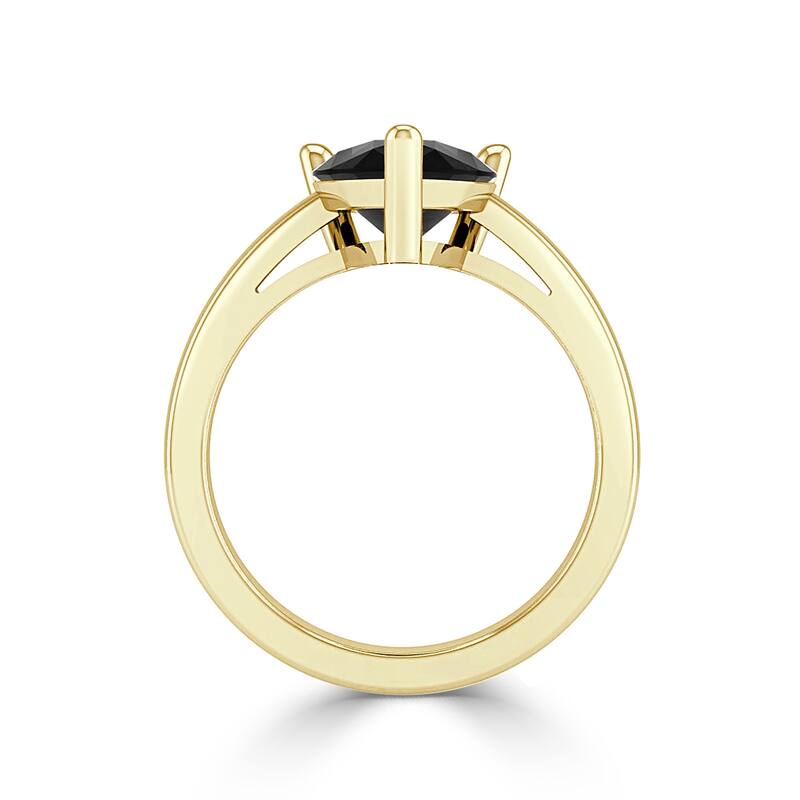 Auriya 4 3/8ctw Pear Shaped Solitaire Black Diamond Ring 14k Gold