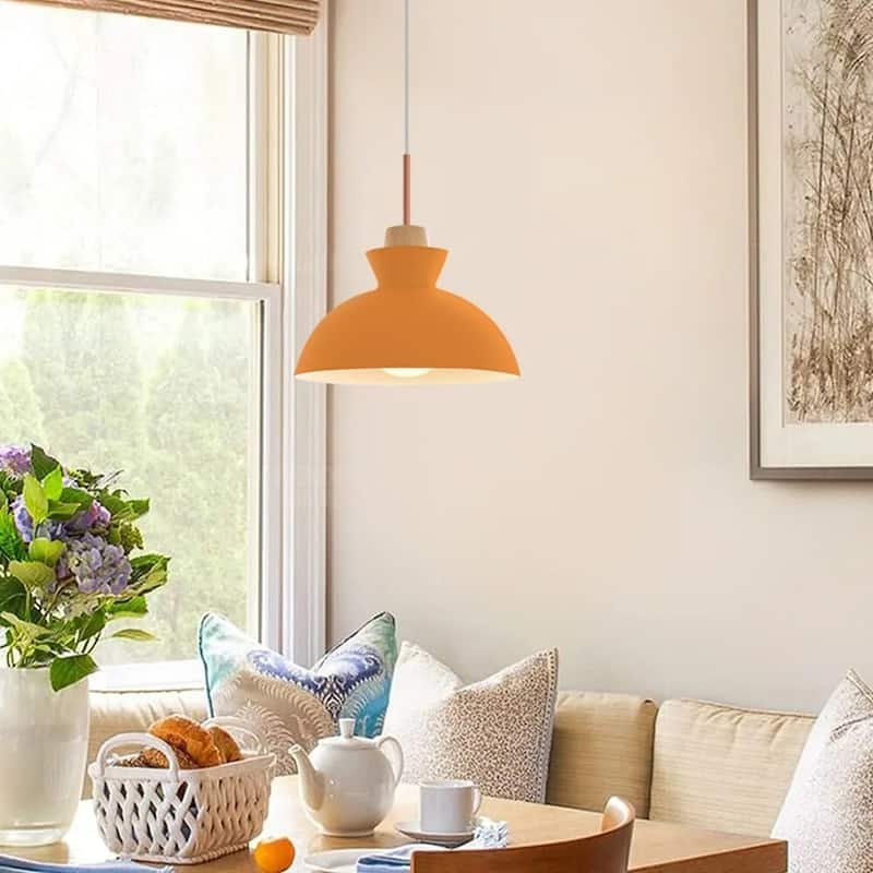 1-Light 11 in. Modern Bowl Dome Pendant Kitchen Island Lighting