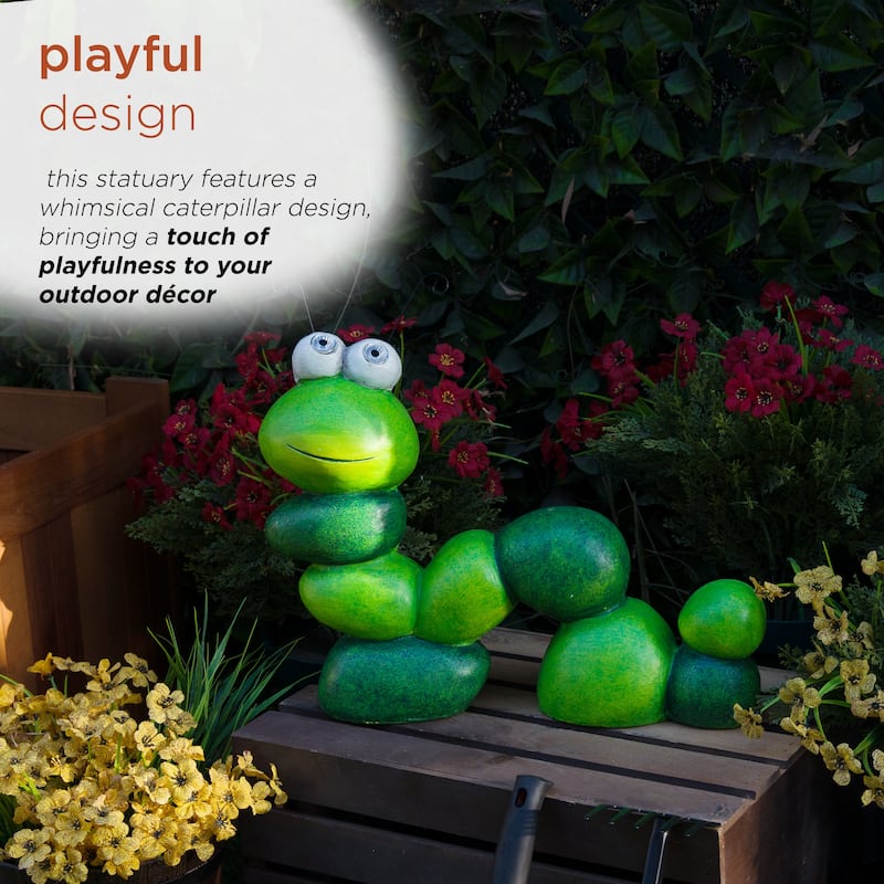 Solar Caterpillar Statuary w/ LED Light-Up Eyes