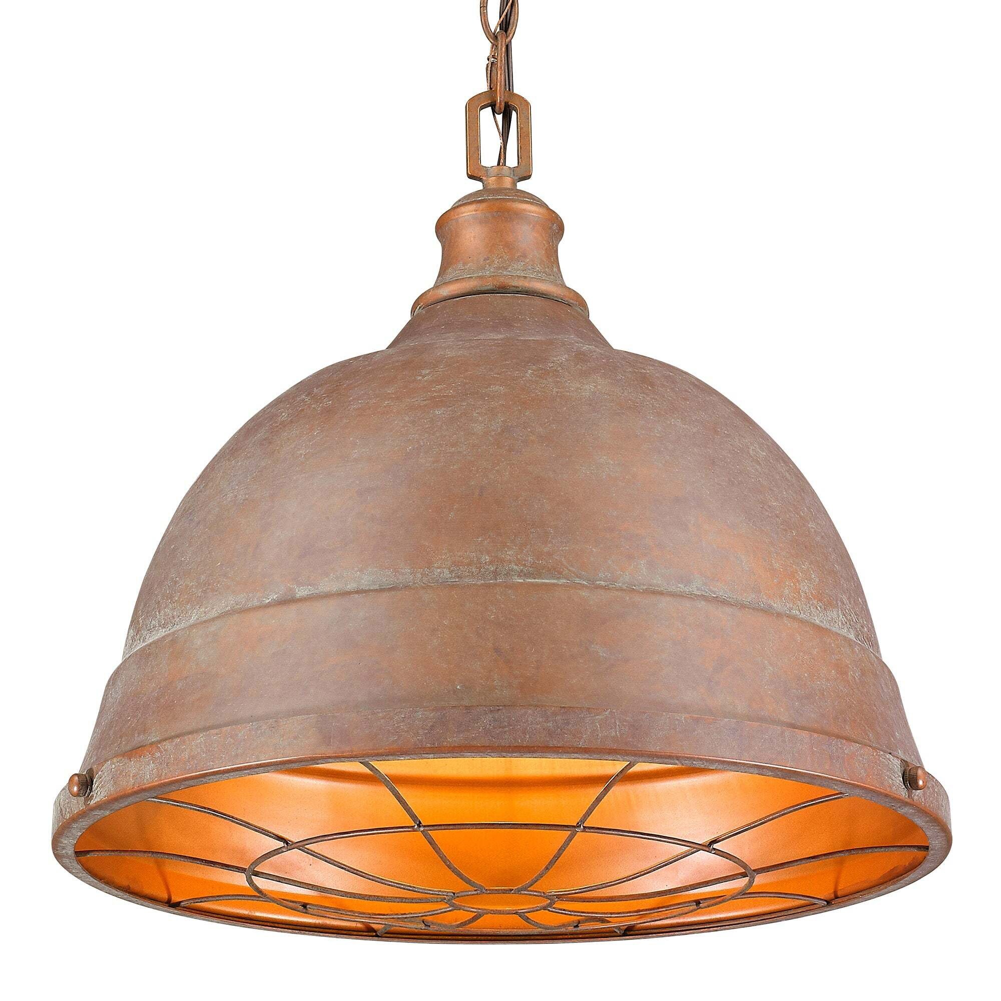Golden Lighting Bartlett 2-Light Pendant - Copper Patina - 16.5" W x 15.88" H