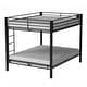 preview thumbnail 8 of 6, Queen over Queen Metal Bunk Bed with Ladder and Fence