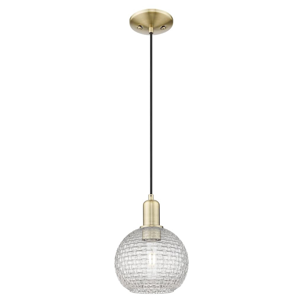 Innovations Lighting Endless Possibilities Arcadia - Athens - 1 Light 8" Basketweave Cord Hung Mini Pendant