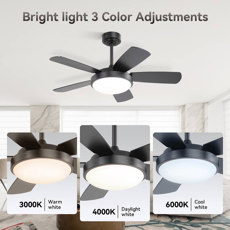 42 Inch Reversible Ceiling Fan / Dimmable Ceiling Fan Light Chandelier
