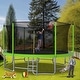 preview thumbnail 19 of 27, 16ft Round Outdoor Trampoline with Enclosure Net and Basketball Hoop Kids - 192" x 192"