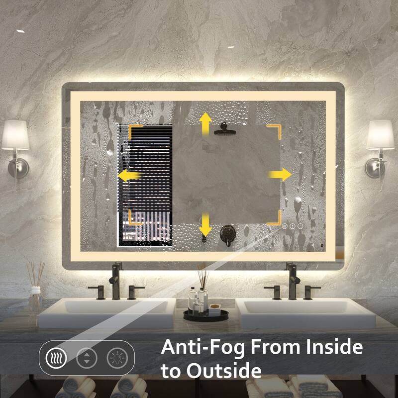 QuivaraView Frameless Front and Back LED lighted Vanity Mirror