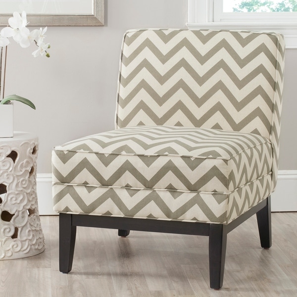 SAFAVIEH Armond Grey/ White Chair - 25.2"x31.9"x33.1". Opens flyout.