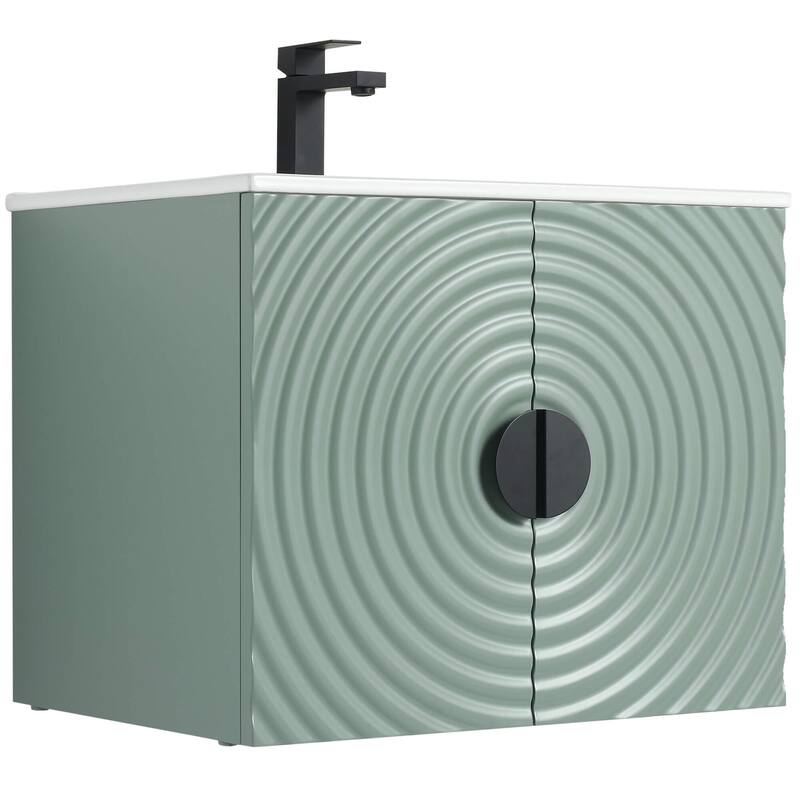 Pellabay Modern Bathroom Vanity with Fluted Circular Doors - Sink Included