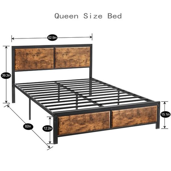 VECELO Platform Bed Frame with Headboard Twin/Full/Queen Size Beds