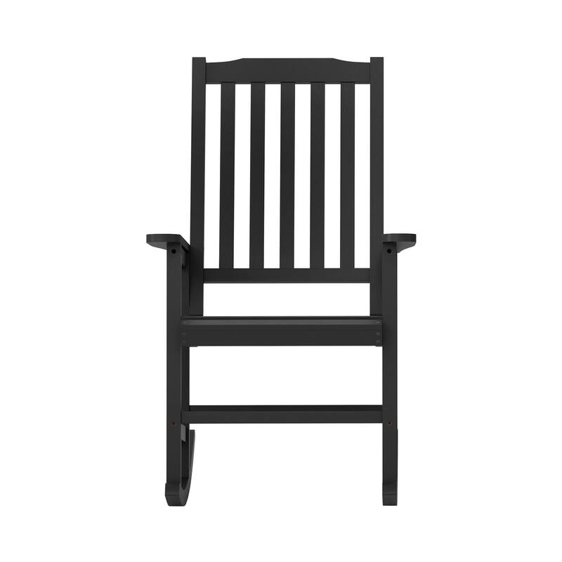 Acacia Wood Outdoor Rocking Chair, Traditional Porch Outdoor Rocker Chairs with Slatted - 43" H