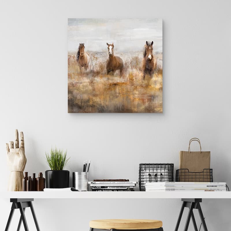 Morning Herd Square by Studio Arts Canvas Art Print