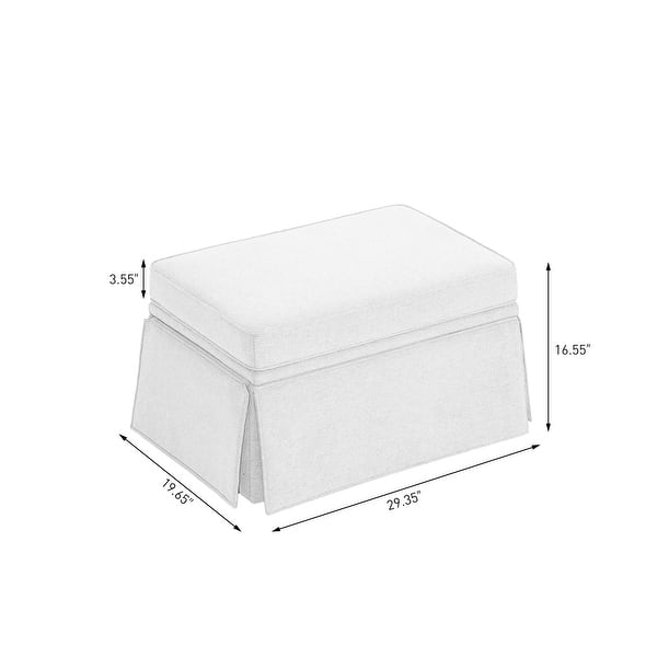 dimension image slide 0 of 2, Rectangle Chenille Upholstered Storage Ottoman