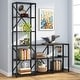 preview thumbnail 9 of 11, Industrial 9 Shelves Bookshelves Ladder Corner Etagere Bookcase