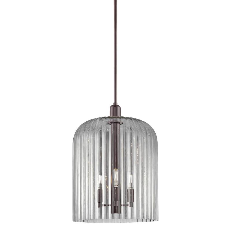 Innovations Lighting 716-3S-18-12 Bridal Veil Pendant Bridal Veil 3 - Oil Rubbed Bronze / Light Smoke