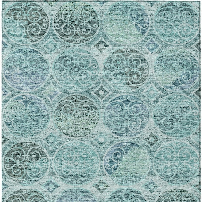 HomeRoots Trellis Transitional Rectangle Outdoor Rug
