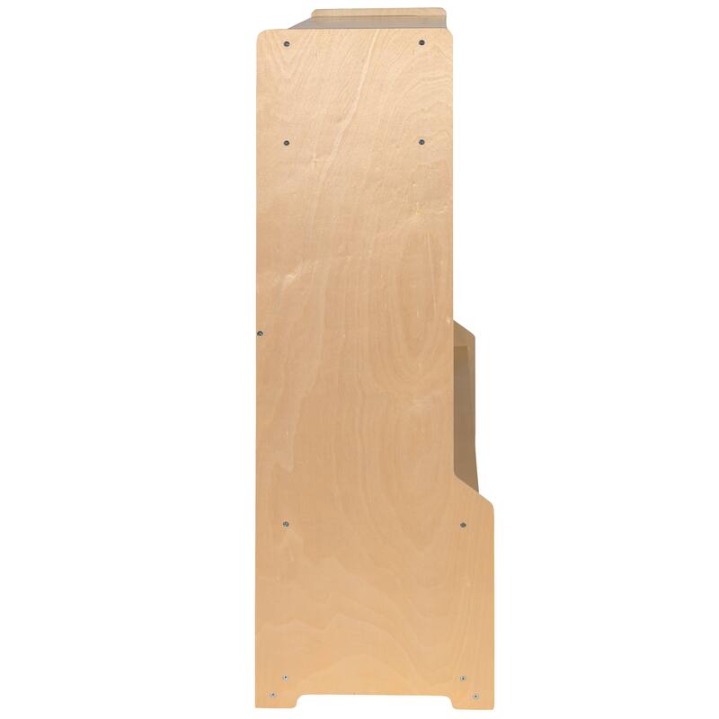 Wood School Coat Locker with Bench, Cubbies and Storage Organizer Hook - 48"W x 13.375" - 15"D x 48"H