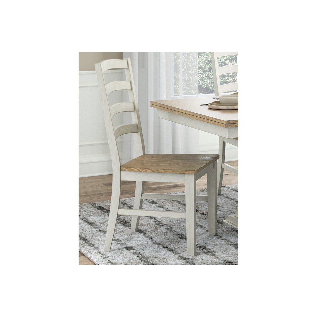 Signature Design by Ashley Westlinport Antique White/Brown Dining Chair (Set of 2) - 19"W x 24"D x 39"H