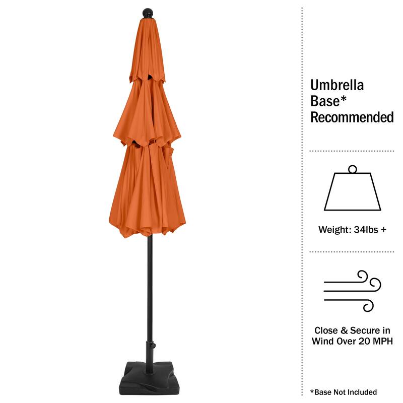 10 ft Patio Umbrella, 3-Tiered Sunshade with Push Button Tilt and Easy-Open Crank, Outdoor Umbrella for Deck, Yard