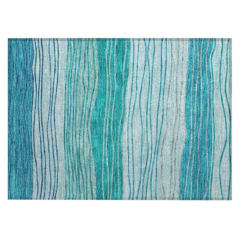 Machine Washable Indoor/ Outdoor Chantille Modern Stripes Rug