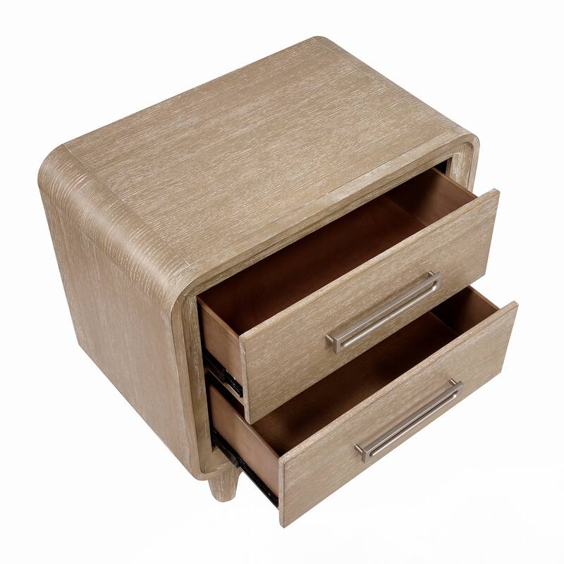 Nightstand of Storage Drawers Curved Corners 1pc