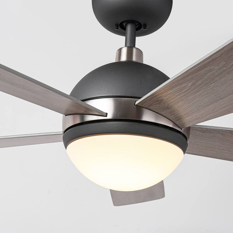52" Graphite Wooden Modern Ceiling Fan with Light and Remote - Timber Gray