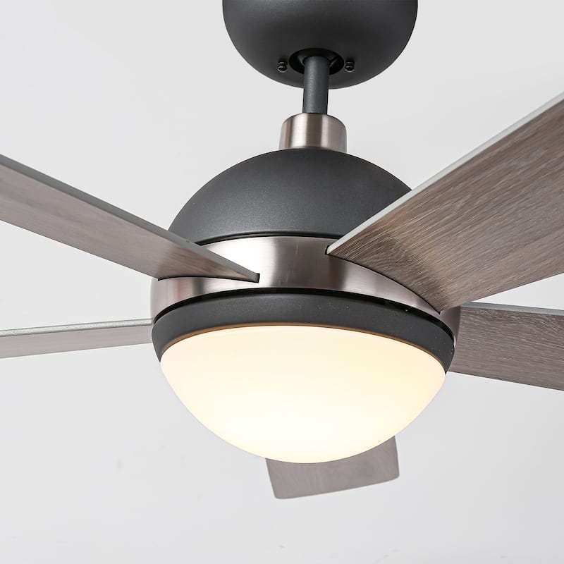 52-inch Graphite Wooden Modern Ceiling Fan with Light and Remote - Timber Gray