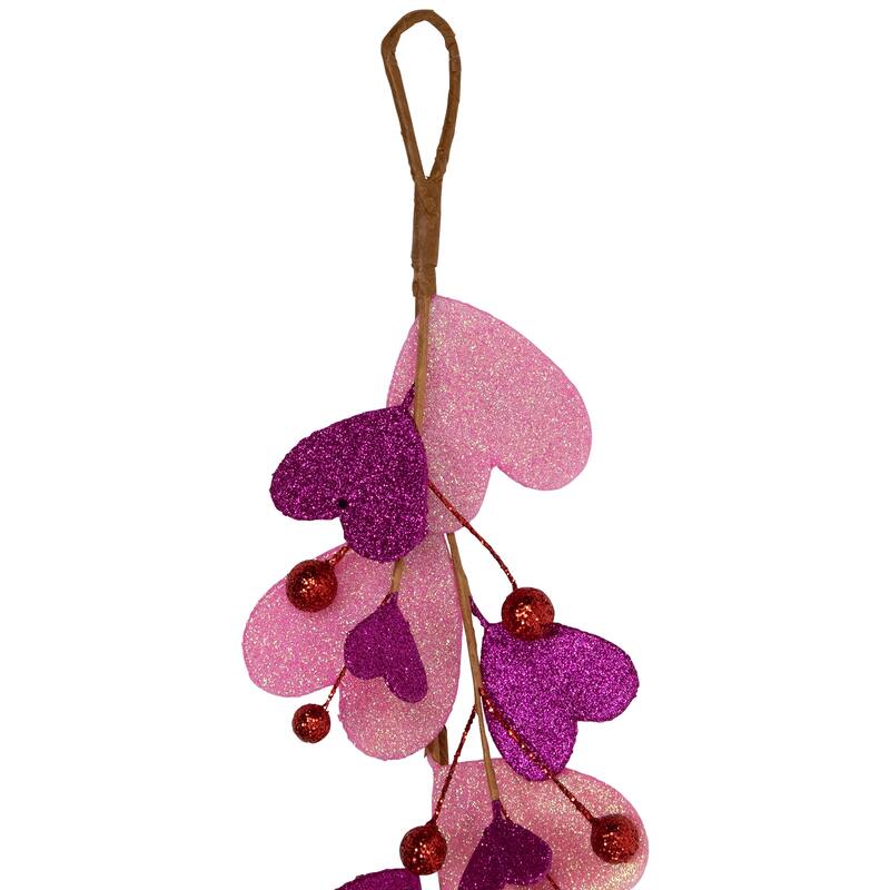 6' Glittered Hearts and Berries Valentine's Day Garland