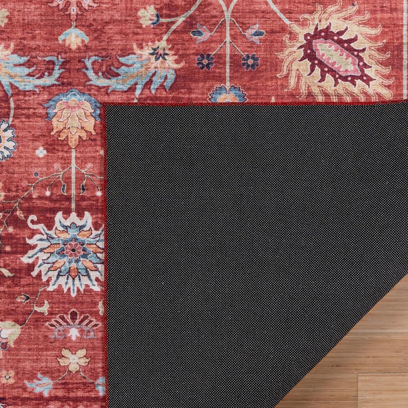 Gertmenian Crystal Print Washable Digital Printed Flat Pile Polyester Slip Resistant Area Rug Collection