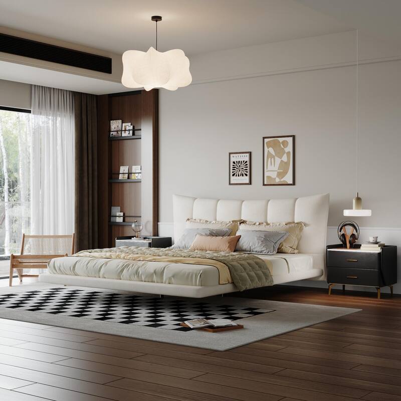 20" Modern Bedroom Nightstand with 2 Drawers, Bedside End Tables