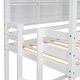 preview thumbnail 28 of 31, Roof Shaped Bunk Bed With Built-In Bookshelf With Protective Rope, Wooden Kids Bunk Bed With Side Stairs