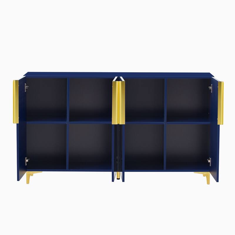 A Glossy Finish Light Luxury Storage Cabinet, Adjustable, Suitable for Living Room, Study, Hallway.