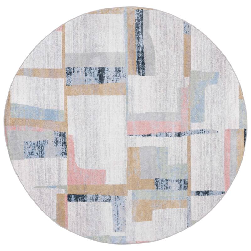 SAFAVIEH Bayside Machine Washable Shereen Mid-Century Modern Abstract Rug