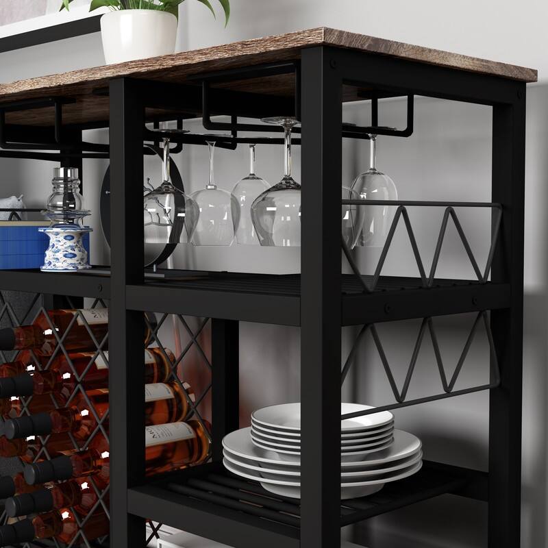 Freestanding Wine Rack Table with 21 Bottles for Small Places ...