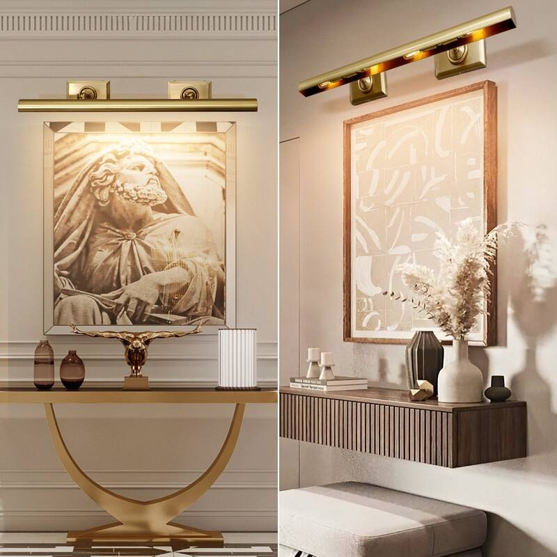 KAYLA Adjustable Gold Picture Wall Sconce - 1-Light, Multiple Sizes (8-30 in.)