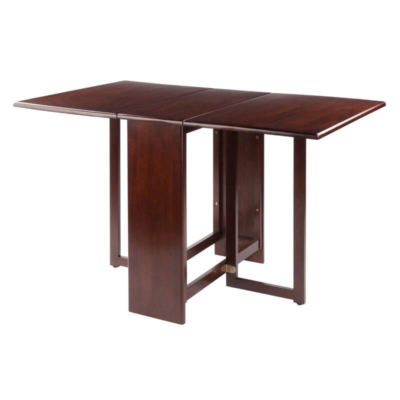 47.25" Walnut Brown Double Drop Leaf Dining Table