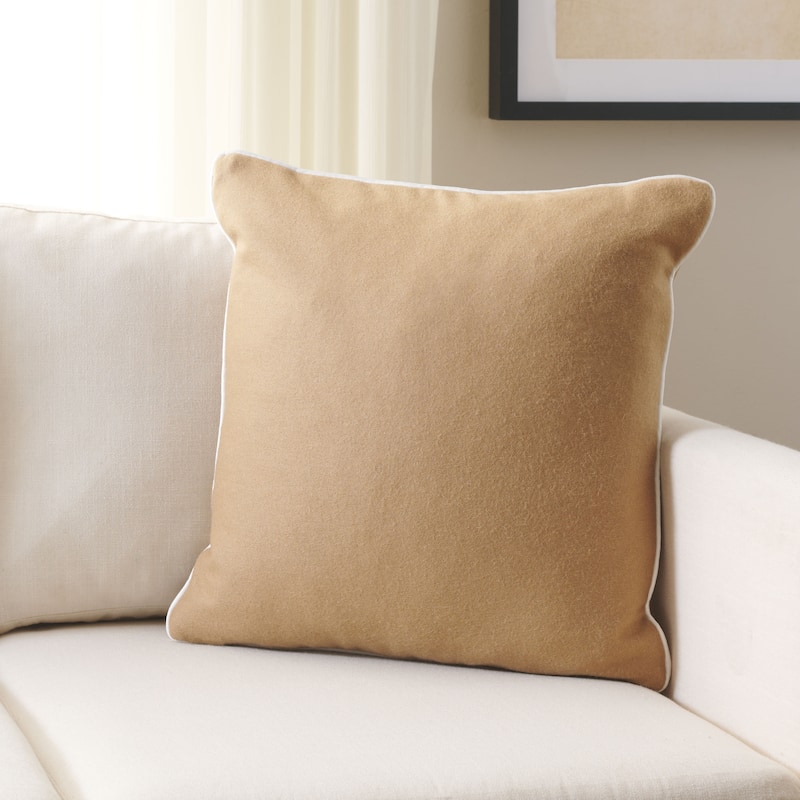 SAFAVIEH Home Alaia 18-inch Decorative Pillow - Camel/Ivory