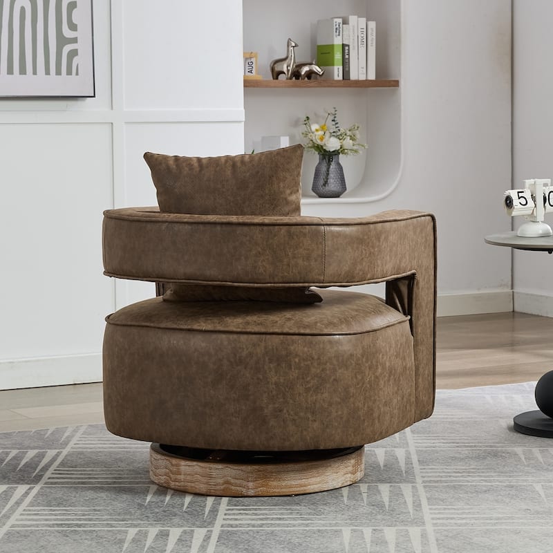 360 Degree Swivel Accent Chair Comfy Barrel Chair