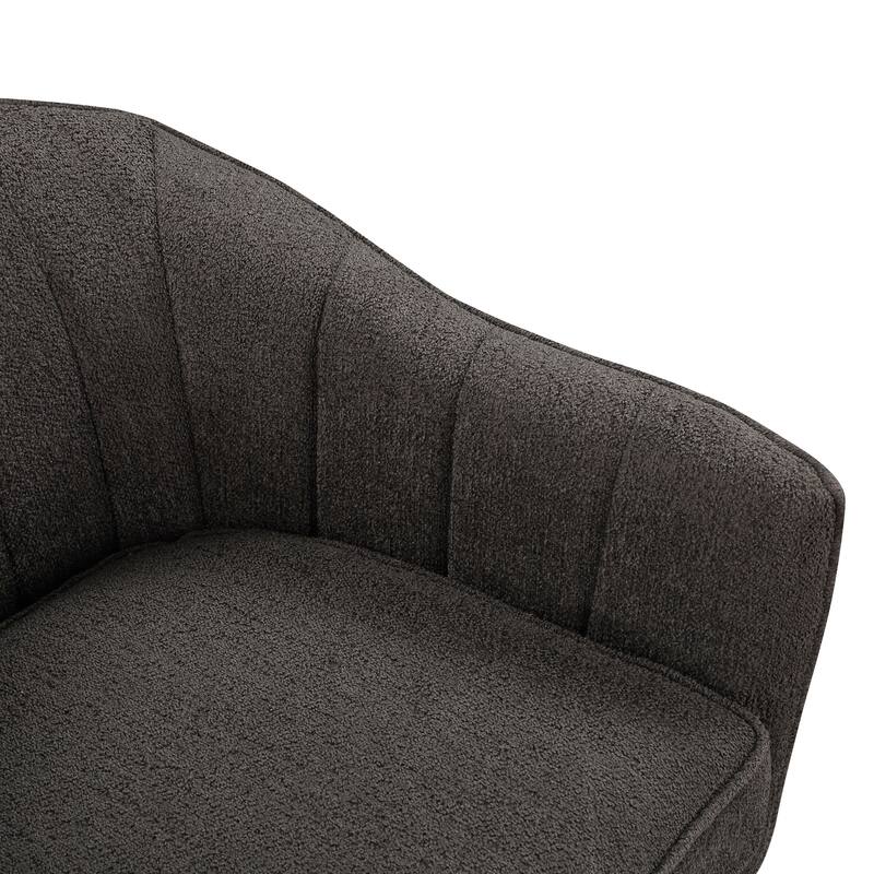 Mid-Century Modern Chenille Armchair with Channel Stitching
