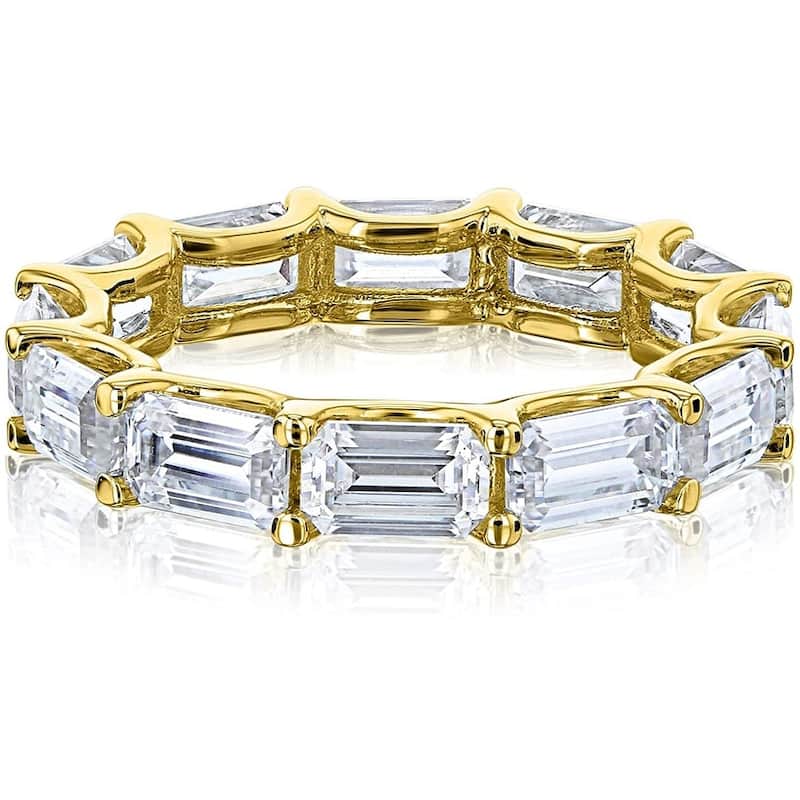 Annello by Kobelli 14k Solid Gold East-West Moissanite Eternity Ring (HI/VS) - 4 - Yellow