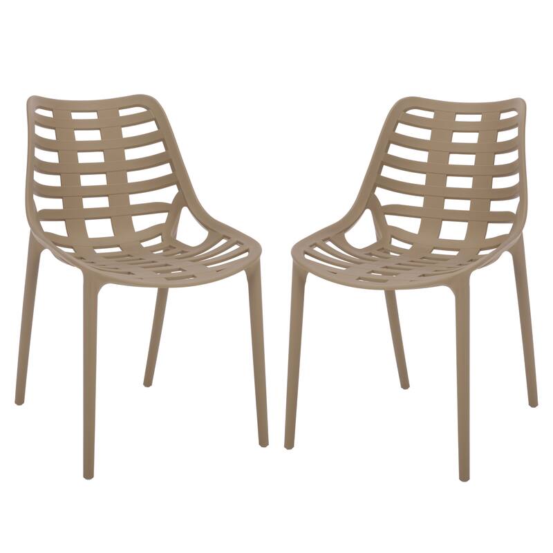 SAFAVIEH Outdoor Living Fufa Dining Chair (Set of 2) - 20"W x 24"D x 33"H - Beige