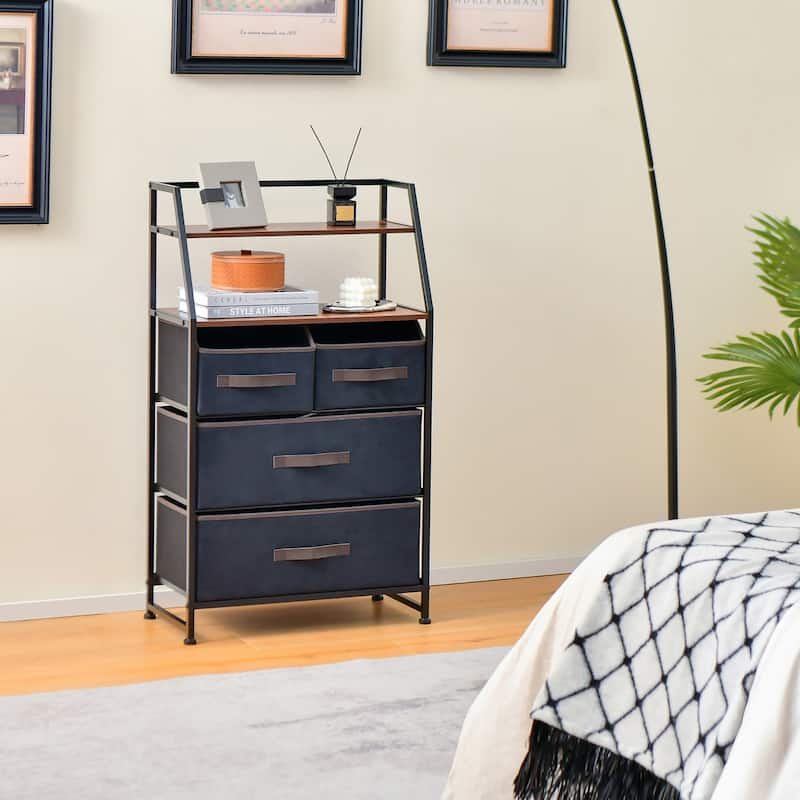 Costway 4-Drawer Dresser Organizer Closet Storage Cabinet with