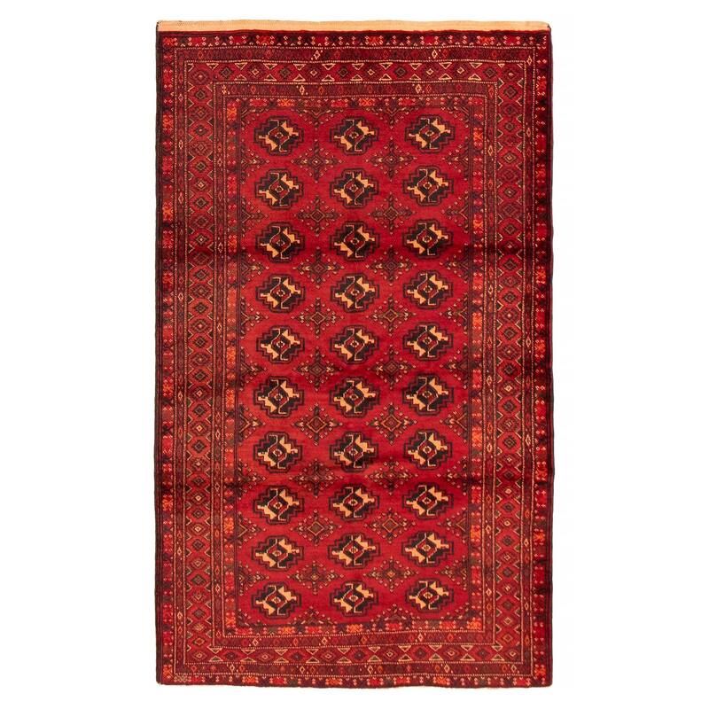 Teimani Red Rug 3'9" x 6'7" - 3'9 x 6'7 - Red - 3'9 x 6'7